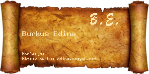 Burkus Edina névjegykártya